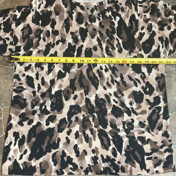 Jones New York Abstract Animal Print Top Sz L - Picture 9 of 10